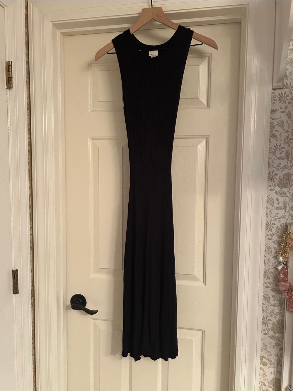 A new day black ribbed tank dress